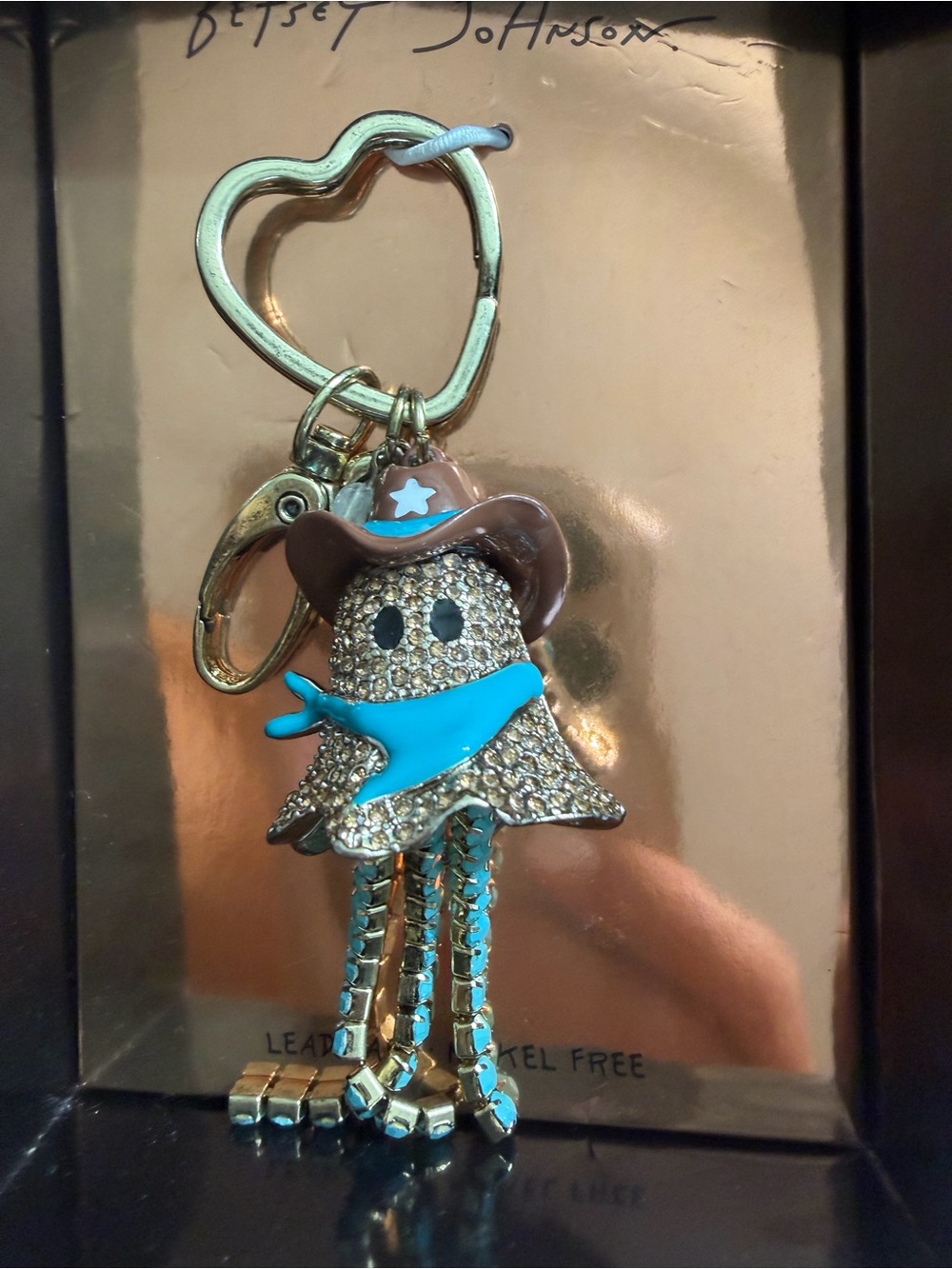 Betsey Johnson Spooky Sheriff Cowboy Ghost Bag Charm